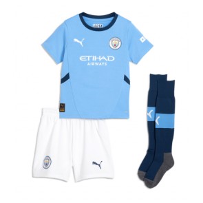 Billiga Manchester City Jeremy Doku #11 Hemmatröja Barn 2024-25 Kortärmad (+ Korta byxor)